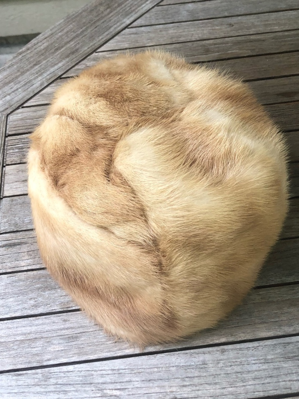 Vintage, custom made, real mink hat 20 cm diameter